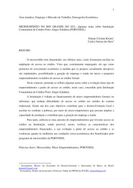 algumas notas sobre Institui&ccedil;&atilde;o Comunit&aacute;ria de Cr&eacute;dito