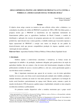 1 (DES)CAMINHOS DA POL&Iacute;TICA DE CR&Eacute;DITO DO PRONAF NA