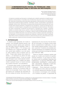 a representa&ccedil;&atilde;o social do trabalho: uma contribui&ccedil;&atilde;o para o estudo