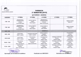 FARMACIA 2° SEMESTRE [2015] [21° PERÍODO - [DIURNO]