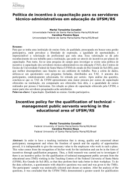 Pol&iacute;tica de incentivo &agrave; capacita&ccedil;&atilde;o para os servidores t&eacute;cnico