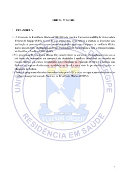 EDITAL N&ordm; 03/2015 1. PRE&Acirc;MBULO 1.1 A Comiss&atilde;o de
