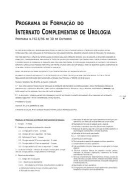INTERNATO COMPLEMENTAR DE UROLOGIA