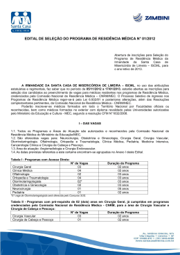 edital de sele&ccedil;&atilde;o do programa de resid&ecirc;ncia m&eacute;dica n&deg; 01/2012