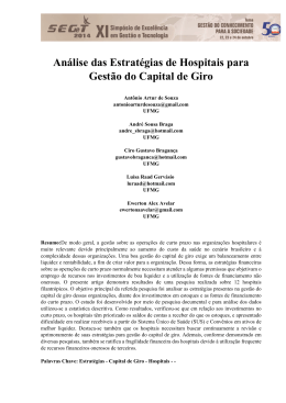 An&aacute;lise das Estrat&eacute;gias de Hospitais para Gest&atilde;o do Capital