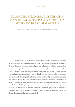 economia solid&aacute;ria e os desafios da supera&ccedil;&atilde;o da pobreza extrema