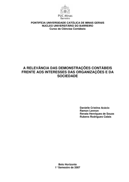 a relev&acirc;ncia das demonstra&ccedil;&otilde;es cont&aacute;beis frente aos interesses