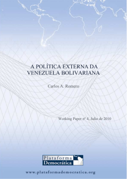 a pol&iacute;tica externa da venezuela bolivariana