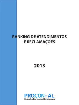 Ranking de Atendimento e Reclama&ccedil;&otilde;es