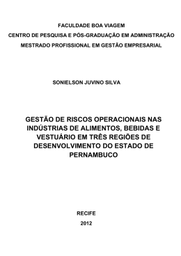 GEST&Atilde;O DE RISCOS OPERACIONAIS NAS