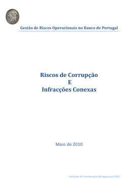 Gest&atilde;o de Riscos Operacionais no Banco de Portugal