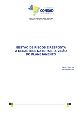 gest&atilde;o de riscos e resposta a desastres naturais