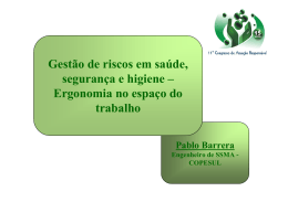 Gest&atilde;o de riscos em sa&uacute;de, seguran&ccedil;a e higiene