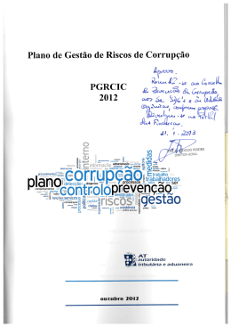 Planos de Gest&atilde;o de Riscos de Corrup&ccedil;&atilde;o