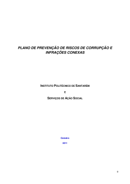 Plano de Preven&ccedil;&atilde;o de Riscos de Corrup&ccedil;&atilde;o e Infra&ccedil;&otilde;es Conexas