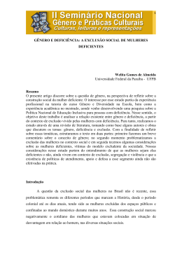 G&ecirc;nero e defici&ecirc;ncia: a exclus&atilde;o social de mulheres deficientes
