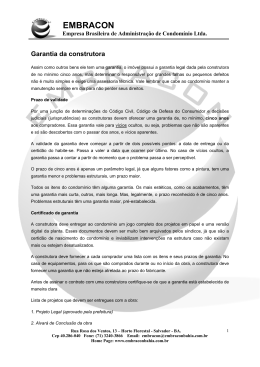 Garantia da construtora