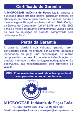 Certificado de Garantia