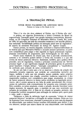 Direito Processual A transacao penal Por