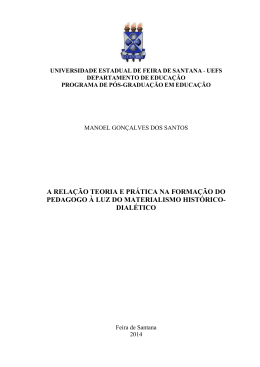 a rela&ccedil;&atilde;o teoria e pr&aacute;tica na forma&ccedil;&atilde;o do pedagogo &agrave; luz do