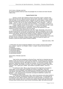 lista de ora&ccedil;&otilde;es subordinadas