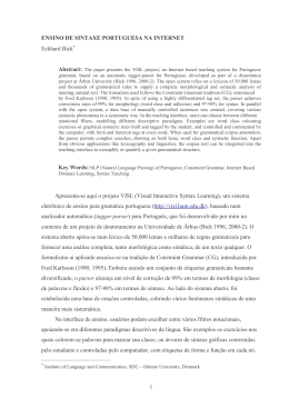 1 ENSINO DE SINTAXE PORTUGUESA NA INTERNET