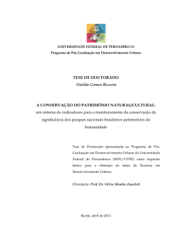 TESE DE DOUTORADO Onilda Gomes Bezerra A CONSERVA&Ccedil;&Atilde;O
