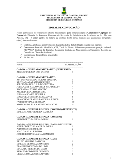 1 edital de convoca&ccedil;&atilde;o - Prefeitura Municipal de Campina Grande