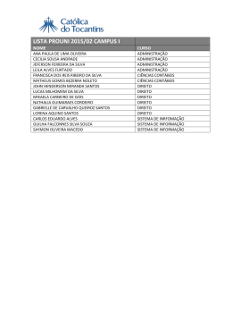 Lista de 2&ordf; Chamda - Campus 1