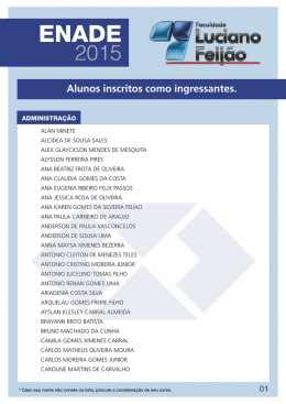 Ingressantes - Faculdade Luciano Feijão