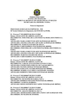 Primeira Turma - TRT 19&ordf; Regi&atilde;o