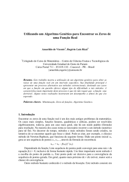 Utilizando um Algoritmo Gen&eacute;tico para Encontrar os