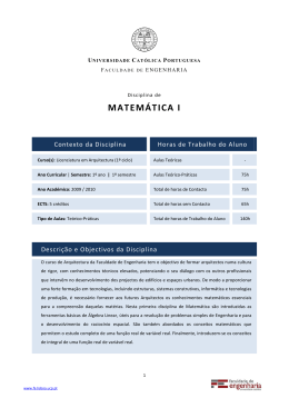 Matemática I - Universidade Católica Portuguesa