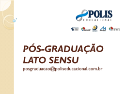 PÓS-GRADUAÇÃO GRADUAÇÃO LATO SENSU