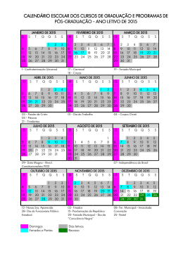 calend&aacute;rio escolar dos cursos de gradua&ccedil;&atilde;o e programas de p&oacute;s