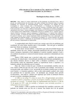 articula&ccedil;&atilde;o do conhecimento educa&ccedil;&atilde;o f&iacute;sica
