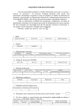 I. - question&aacute;rio I - Universidade do Minho