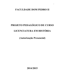 PPC de Hist&oacute;ria - Faculdade Dom Pedro II