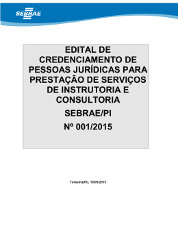 Edital Credenciamento de Instrutores e Consultores