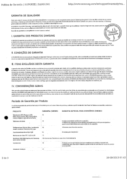 Política de Garantia I SUPORTE | SAMSUNG http:Ii/WWW.samsung