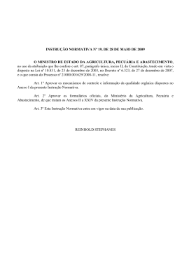 Instru&ccedil;&atilde;o Normativa N&ordm; 19 de 28 de Maio de 2009