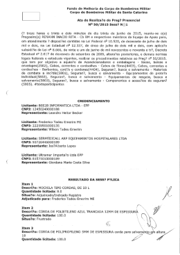 Aquisi&ccedil;&atilde;o de materiais de salvamento em altura para a Divis&atilde;o de