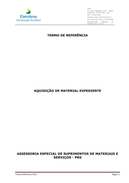 MODELO DE CARTA - Eletrobras Distribui&ccedil;&atilde;o Rond&ocirc;nia