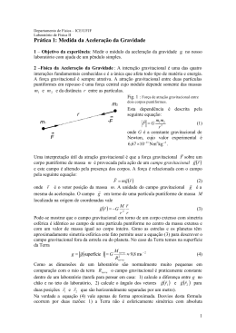 Pr&aacute;tica 1 - Gravita&ccedil;&atilde;o - Departamento de F&iacute;sica UFJF