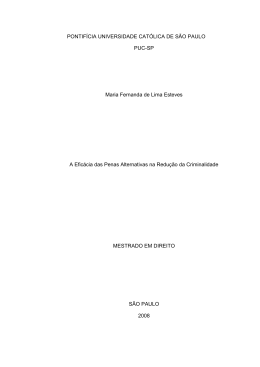A efic&aacute;cia das penas alternativas na redu&ccedil;&atilde;o da criminalidade
