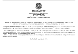 3&ordf; rela&ccedil;&atilde;o dos candidatos pr&eacute;-selecionados