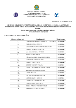 Deferimento das inscri&ccedil;&otilde;es e cronograma