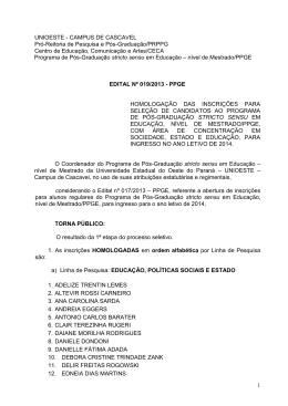 UNIOESTE - CAMPUS DE CASCAVEL