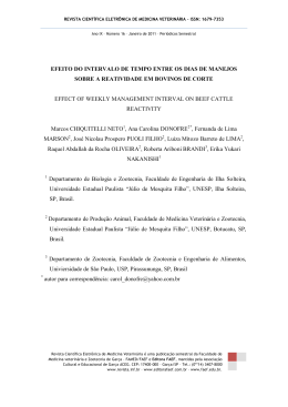 efeito do intervalo de tempo entre os dias de manejos sobre a