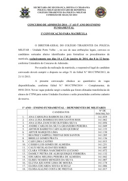 convoca&ccedil;&atilde;o para matricula
